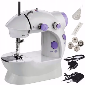 Швейна машинка портативна Mini Sewing Machine FHSM 201 з адаптером фіолетова - Новинка