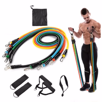 Набір трубчастих еспандерів для фітнесу та вправ 11в1 Ares Active Resistance Bands Set