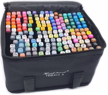 Набір маркерів для скетчингу (168шт.) Чорний