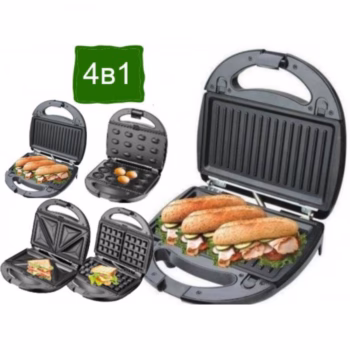 Сендвічниця 4 в 1 GT 779 800W (сендвічниця-гриль-вафельниця-горішниця)