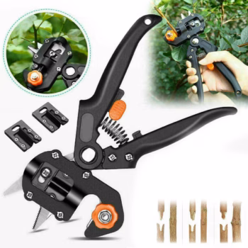 Професійний щеплювальний секатор із щеплею стрічкою та 3 ножами для обрізання та щеплення дерев Titan Professional Grafting Tool